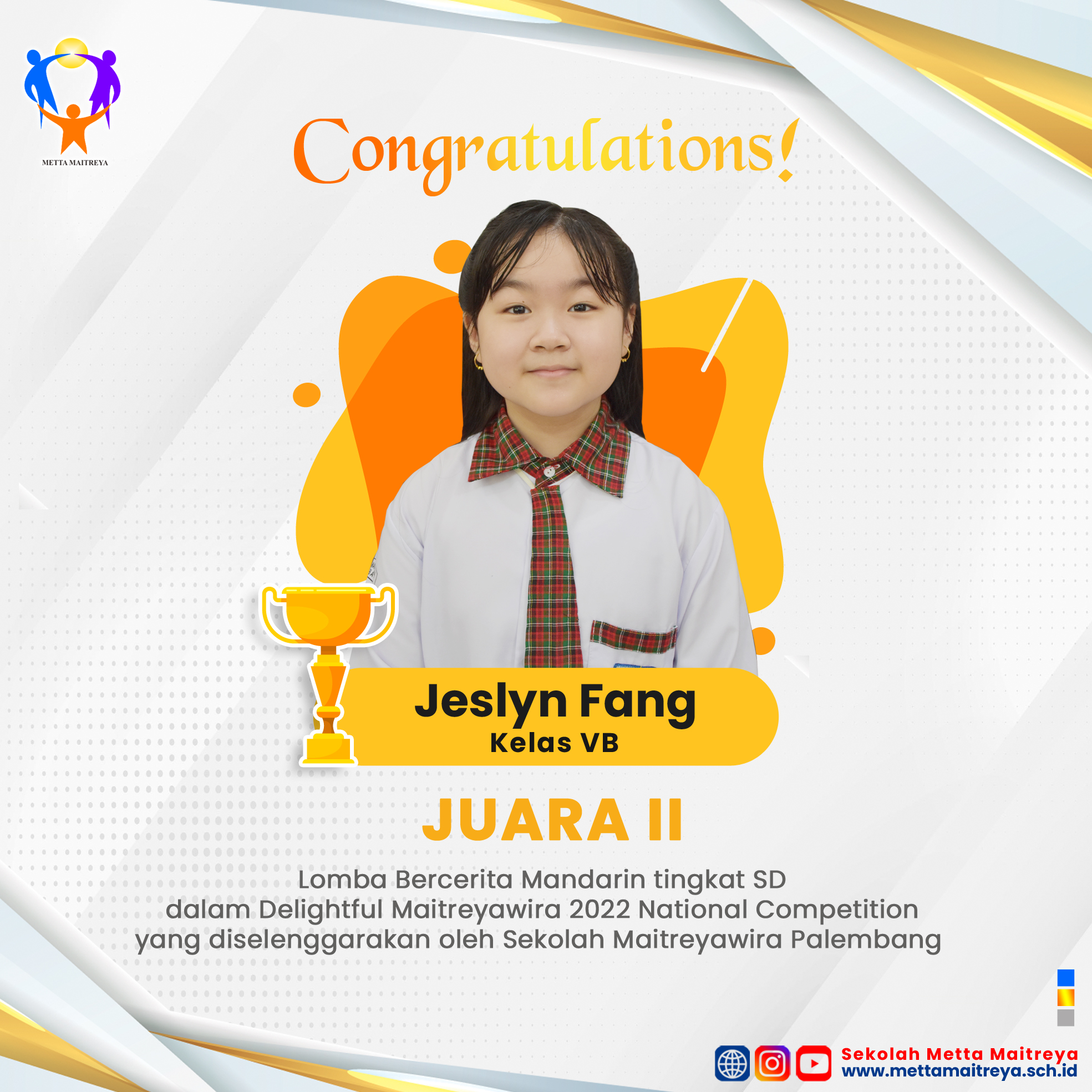 Prestasi Peserta Didik dalam Lomba Delightful Maitreyawira 2022 | SD METTA MAITREYA